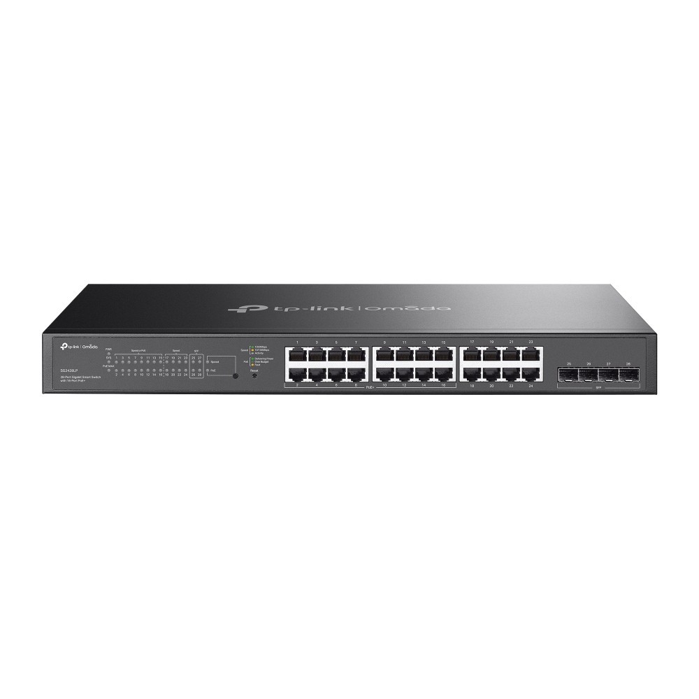 TP-LINK OMADA 28-PORT MANAGED GIGABIT RACK SWITCH POE+(16) SFP(4) 150W 5YR