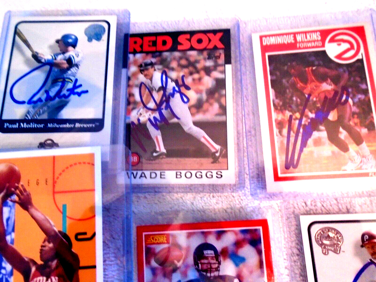 (Lot of 5)  ISAAH THOMAS, JIM McMAHON, WADE BOGGS, etc. Card(s))-sold Schmidt