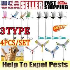 4PCS Fake Dragonfly Clip Waterproof Outdoor 3D Dragonfly Garden DecoratiAN