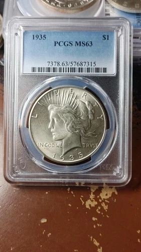 1935 Peace Silver Dollar PCGS MS63                                          5417