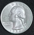 1964 D Washington Quarter 90% Silver BU US Coin See Pics