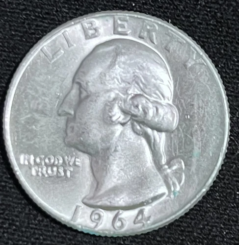 1964 D Washington Quarter 90% Silver BU US Coin See Pics