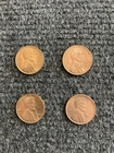 Lot Of 4 AU/BU Lincoln Cents 1940 P, D And 1942 P, D