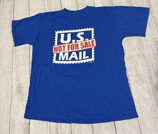 US Mail Not For Sale Made In USA Blue T-Shirt Union Line Size XL