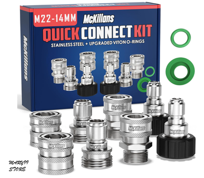 #ad #ad McKillans M22 14mm Pressure Washer Quick Connect Kit Stainless Steel $57.99