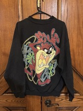 Warner Bros. 1993 Taz Tasmanian Black Devil Sweatshirt Crewneck Mens XL