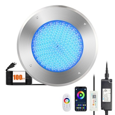 10'' LED Pool lights 120V 54W Swimming Pool Lights with 100FT Cord, App/Remote