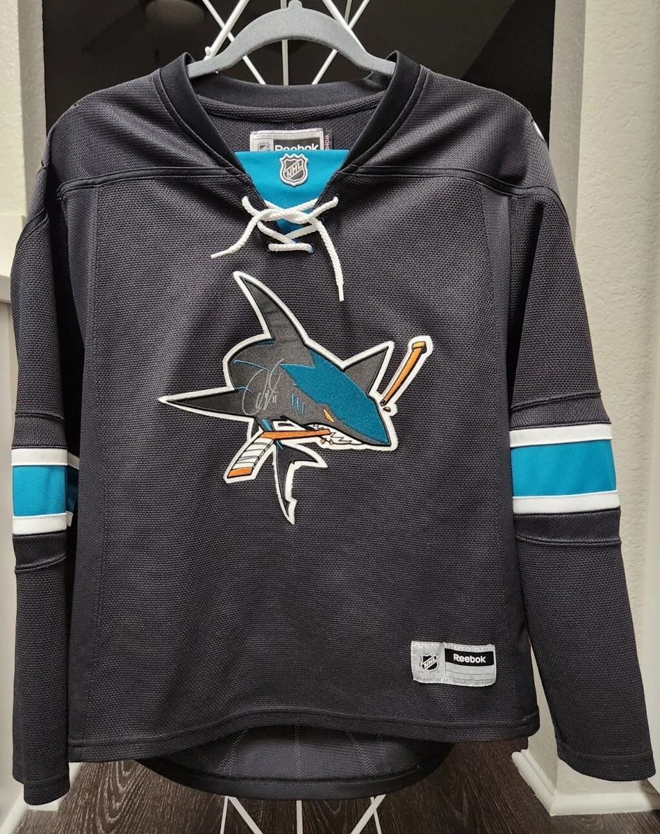 JOE THORNTON SAN JOSE SHARKS TEAL REEBOK NHL PREMIER JERSEY WITH