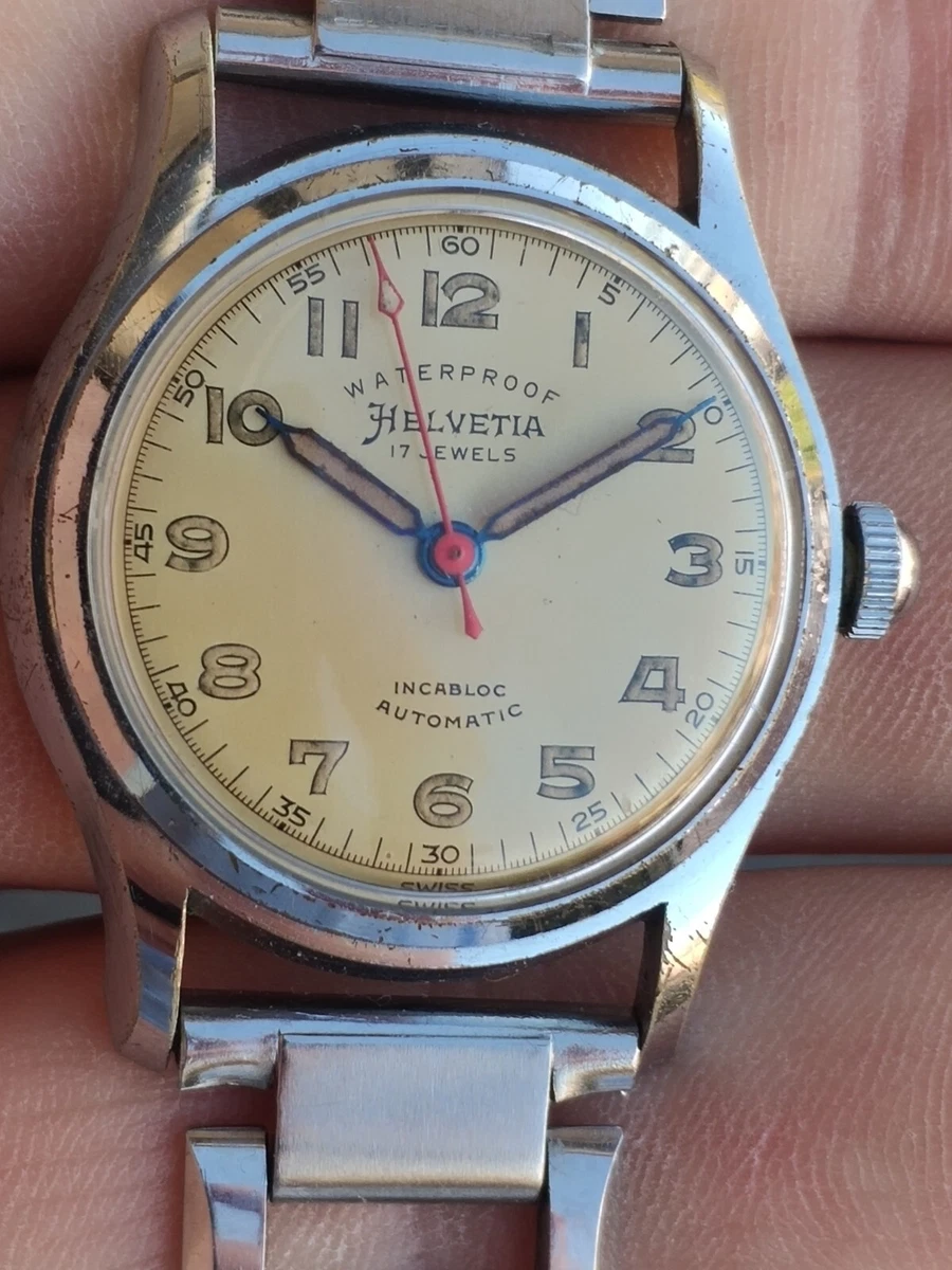 Vintage men s military vision Helvetia General watch co automatic