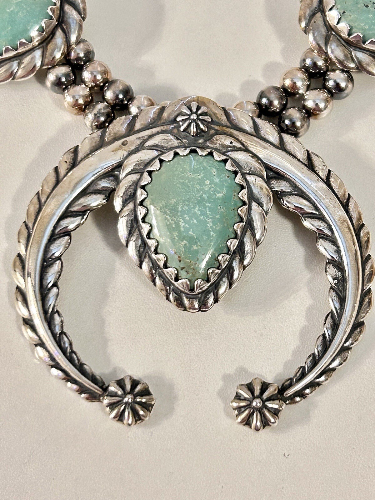 American West Carolyn Pollack Turquoise Squash Blossom Statement