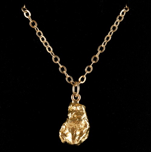 24k Yellow Gold Natural Nugget Pendant 