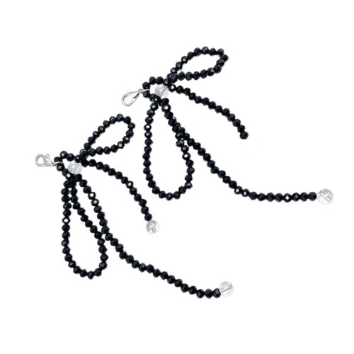 Stylish Crystal Bowknot Shoe Ornament Keychain Sophisticated Bowknot Shoe Charm - Zdjęcie 11 z 11