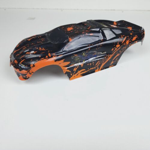 Traxxas E Revo Mini Body 1/16 Stadium Truck RC Black Orange Shell Reinforced VXL - Picture 4 of 10