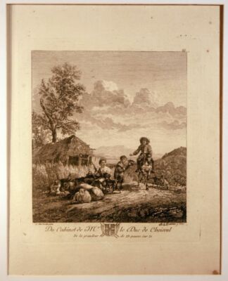 ''Cabinet le Duc de Choiseul'' Kst.von Dunker nach Du Jardin bei Basan, 1771 Pl.55