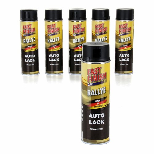 AUTOLACK 10x 500ml FAST FINISH RALLYE SCHWARZ MATT SPAYDOSE TUNING MOTIP DUPLI