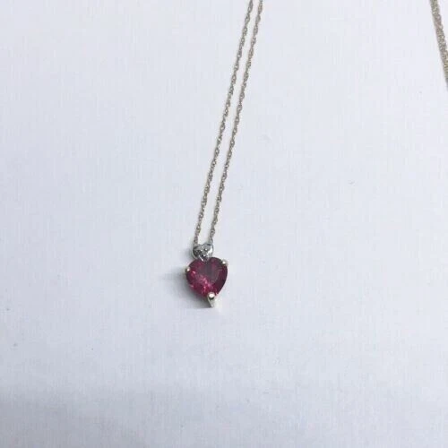 2Ct Heart Women's Lab Created Red Ruby Pendant Free Chain 14K Yellow Gold Plated - Image 2 of 4