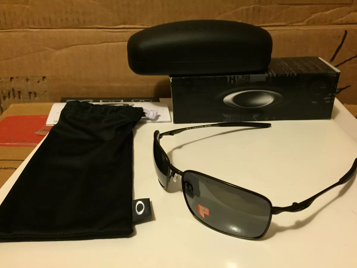 Oakley square wire black iridium best sale polarized