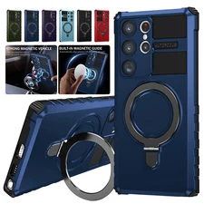 For Samsung Galaxy S24 S23 Ultra S22 Note 20 Magnetic Mag Safe Case Ring Stand