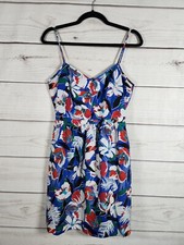 J. Crew Women's Sleevless Polyester Floral Lined V Neck Mini Sun Dress Size 4