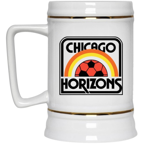 Chicago Horizons Beer Stein 22 oz. White Ceramic | MISL Soccer Team - Picture 2 of 8