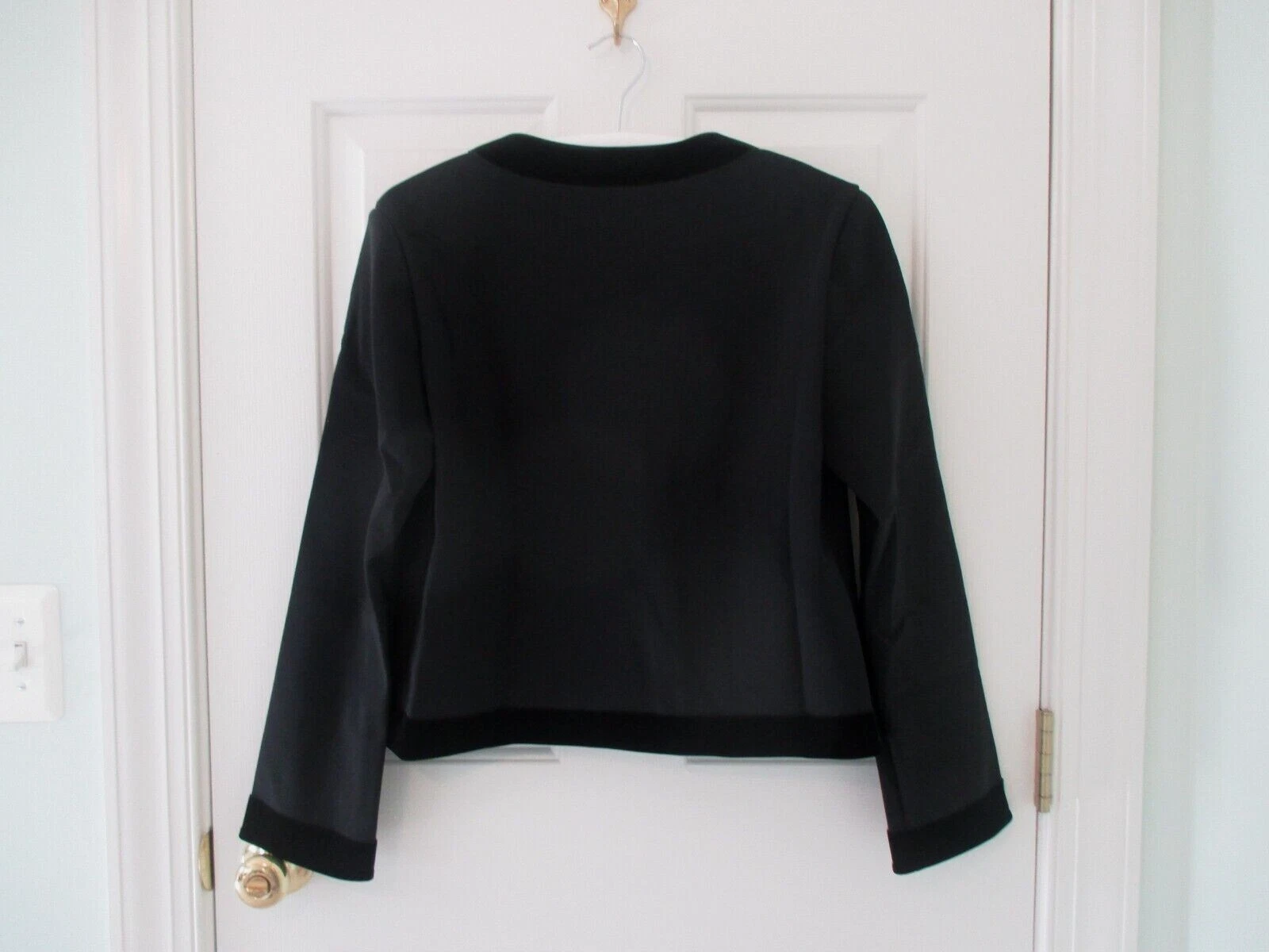 TORY BURCH Giacca nuova con etichette Chiara Boni La Petite Robe Sen elegante nera con cerniera accento 4 $650