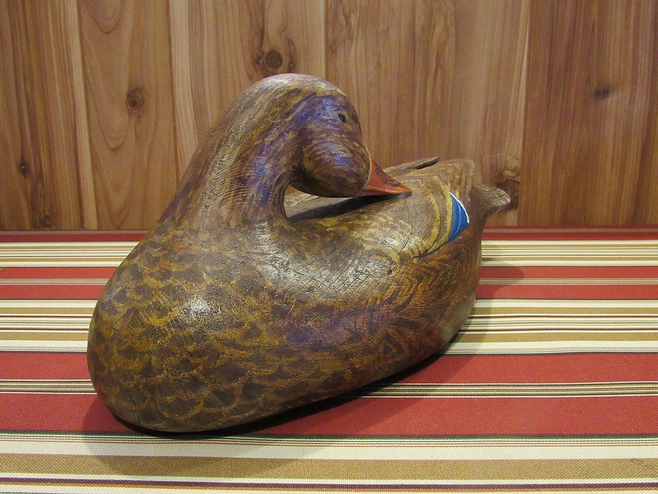 Señuelo de pato mallardo gallina Magnum para dormir de colección pintura original de Danny Lee Heuer Foto 3 de 4