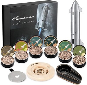Cocktail Smoker Kit with Torch, 6 Flavors Wood Chips with Kit, Cocktail Bourbon