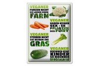 Blechschild Spruch 30X40 Cm Veganer Furzen Nicht Sterben Deko Schild