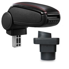 Für Skoda Fabia 1 6Y 1999-2007 Armlehne Mittelarmlehne Leder Bezug Schwarz Rot