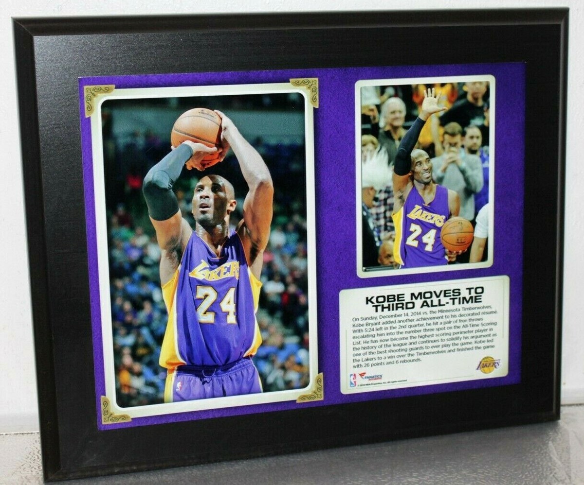 Kobe Bryant LA Lakers Third All-Time Scoring Plaque 10.5