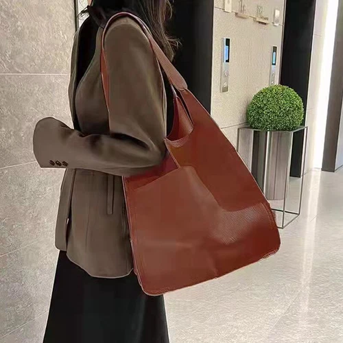 Women Large Capacity Soft Leather Casual Tote Shoulder Bag Retro Shopper Handbag - Picture 20 of 35