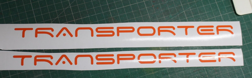 Camper van, Transporter   Vinyl  Decals ,TRANSPORTER' ,space font  X2 - Afbeelding 1 van 5
