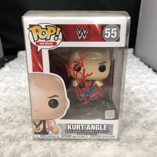 Kurt Angle Autographed WWE Pro Wrestling Funko Pop 55 Signed Autographed NO COA