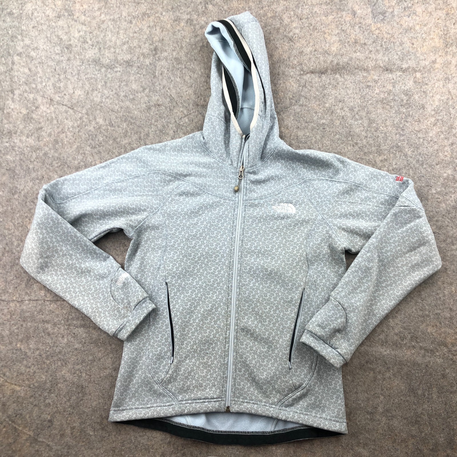 The North Face Women’s Medium Gray Full Zip Fleece Hiking Summit Hooded Jacket for Outdoor Adventures