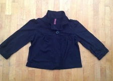 .Gitano Women's Cropped Black Buttoned Swing Sweater Size Large 