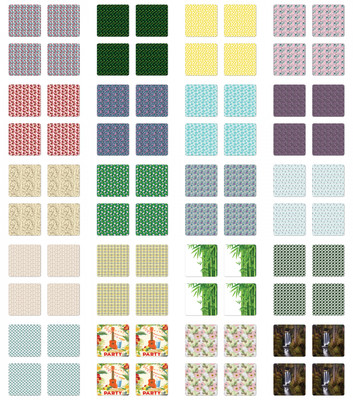 Ambesonne Exotic Hawaii Coaster Set of 4 Square Hardboard Gloss Coasters