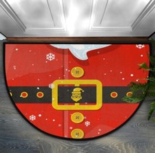 Merry Christmas Doormat Santa Claus Belt Indoor Nonslip Washable Mat 24"x36  