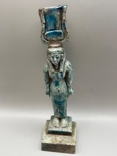 ancient Egyptian glazed stone statuette of a ruler afterlife ushabti