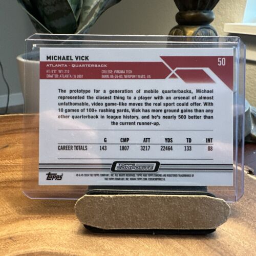 2024 Topps Chrome Michael Vick Green Refractor 8/75 Atlanta Falcons - Picture 3 of 3