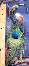 Boutique Peacock Feather Boho Hair Clip Barrette Accessory