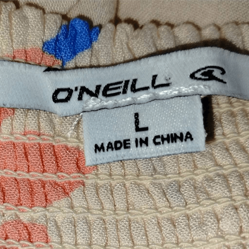 Oneil Womens Maxi Sz Large Peach Crepe Layered Strappy Peach Floral Cottagecore - Picture 13 of 16
