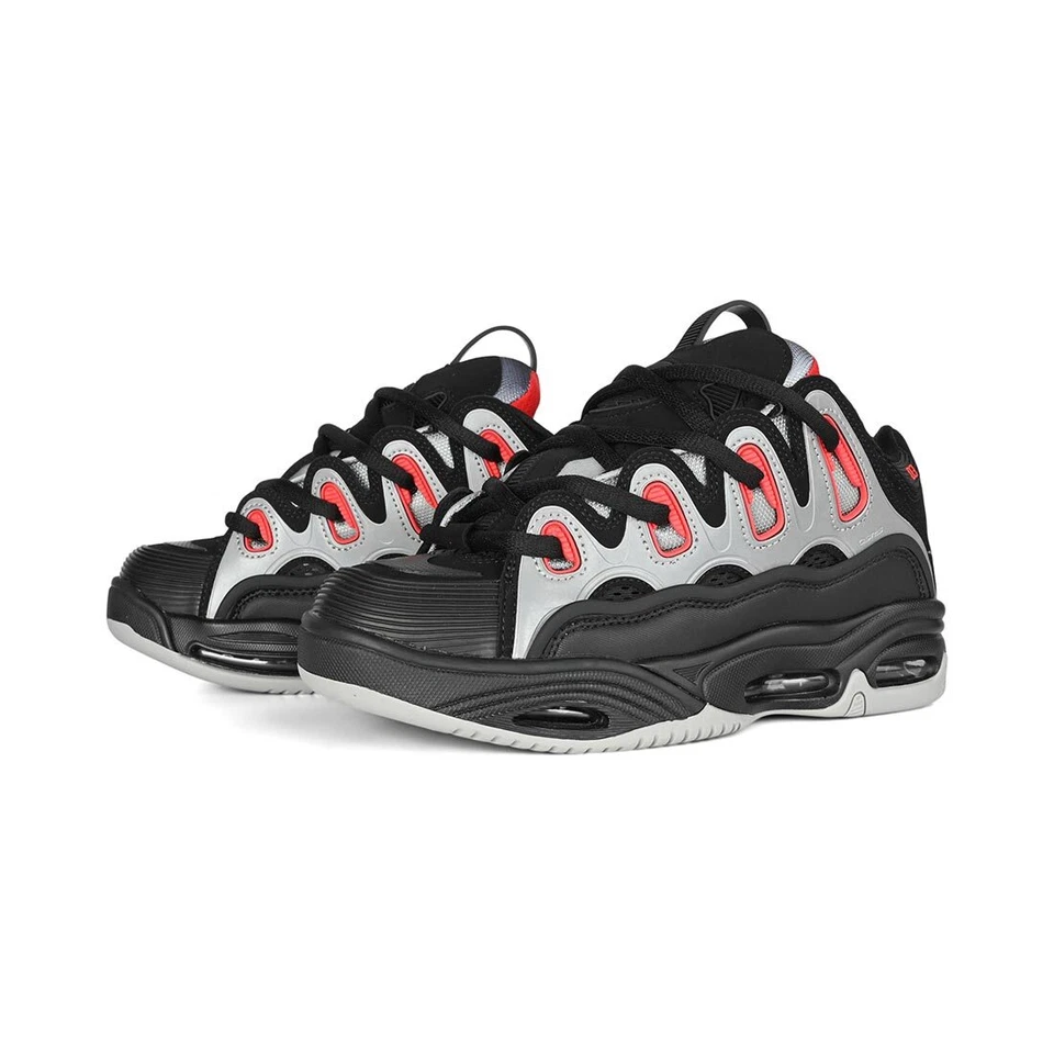 Osiris D3 2001 Zapatillas Skate - Negro / Lt. Gris/Rojo - Imagen 2 de 4