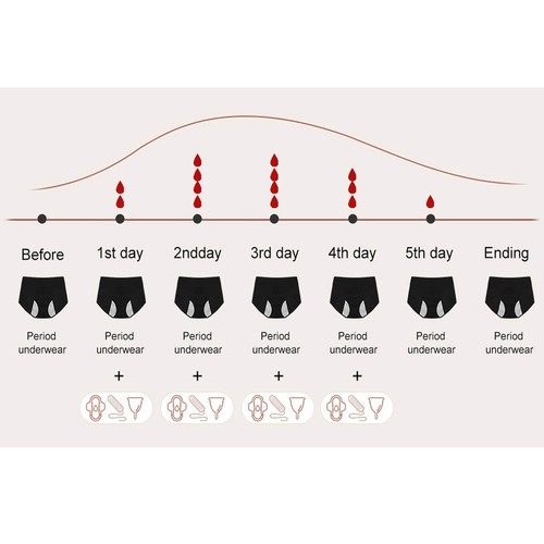 5 Pack Womens Period Panties Teen Girls Menstrual Leakproof Underwear Panty - Picture 9 of 22