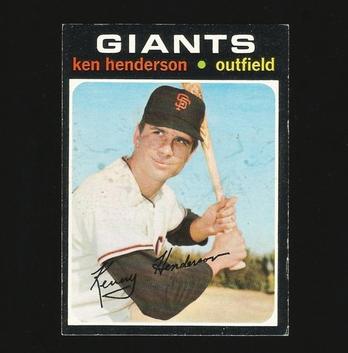 1971 Topps Baseball Card #155 Ken Henderson San Francisco Giants Number 155