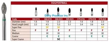 Johnson-Promident Dental Diamond Burs Multi-Use EGG / FOOTBALL All Sizes Box/5