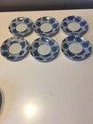 VINTAGE SIGNED 6-PC DANIEL HECHTER PARIS BLUE FLORAL PETITE MINI PLATES 4"  RARE — photo 4