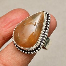 Montana Agate Gemstone Handmade 925 Sterling Silver Jewelry Ring Size 8