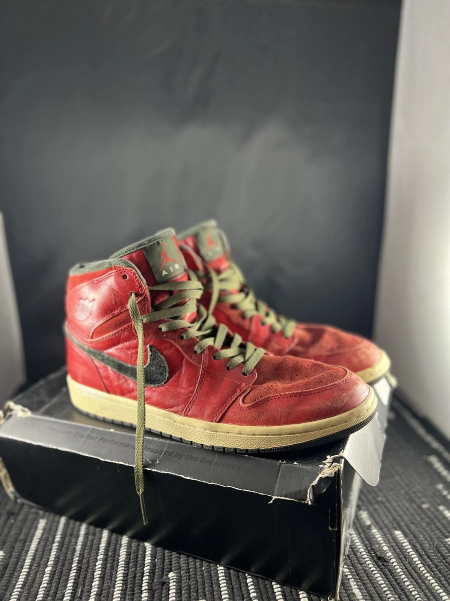 RARE🔥 Nike Air Jordan 1 Retro Hi Premier Varsity Red Army Sz 12 332134-631 Mens