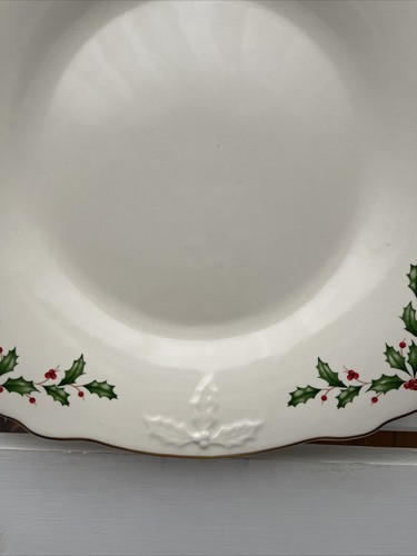 Plato cuadrado de Navidad LENOX Holiday 12" adorno dorado NUEVO - Imagen 5 de 13