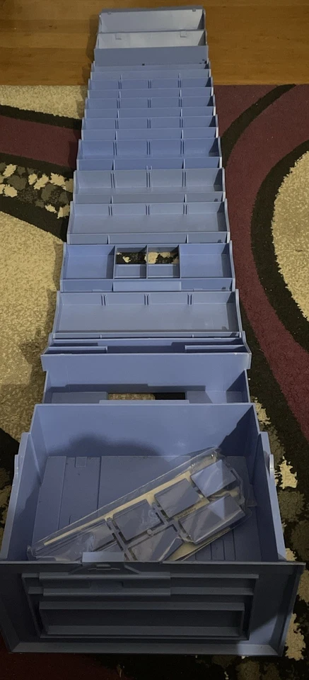 NOS NEW ROLYKIT Deluxe S-18 Blue Sewing Crafts Hobbies Toolbox Fishing Tacklebox - Image 2 of 4